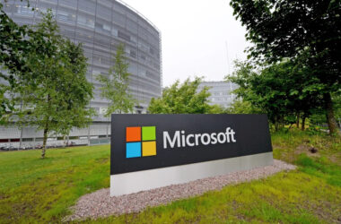 A Microsoft sign is pictured at its Finnish headquarters in Espoo, Finland July 8, 2015. Microsoft Corp said on Wednesday it would cut 7,800 jobs and write down about $7.6 billion related to its Nokia handset business, which it acquired in 2014.