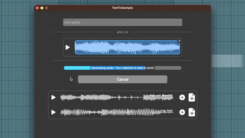 TextToSample plugin in action.