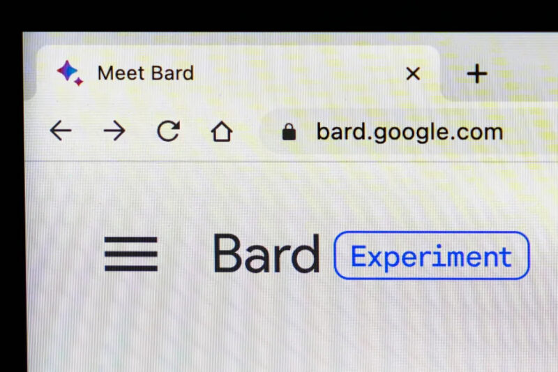 Show is the Google's Bad website in Glenside, Pa., Monday, March 27, 2023. The recently rolled-out bot dubbed Bard is the internet search giant's answer to the ChatGPT tool that Microsoft has been melding into its Bing search engine and other software. (AP Photo/Matt Rourke)