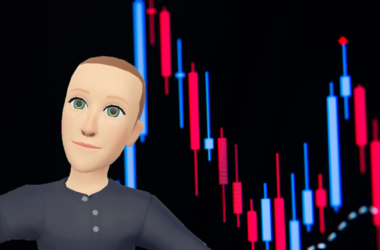 Mark Zuckerberg avatar and close-up of LED stock graph | Letter to Zuck: Meta, metaverse dreams need to come down to earth | mark zuckerberg, meta metaverse, altimeter capital
